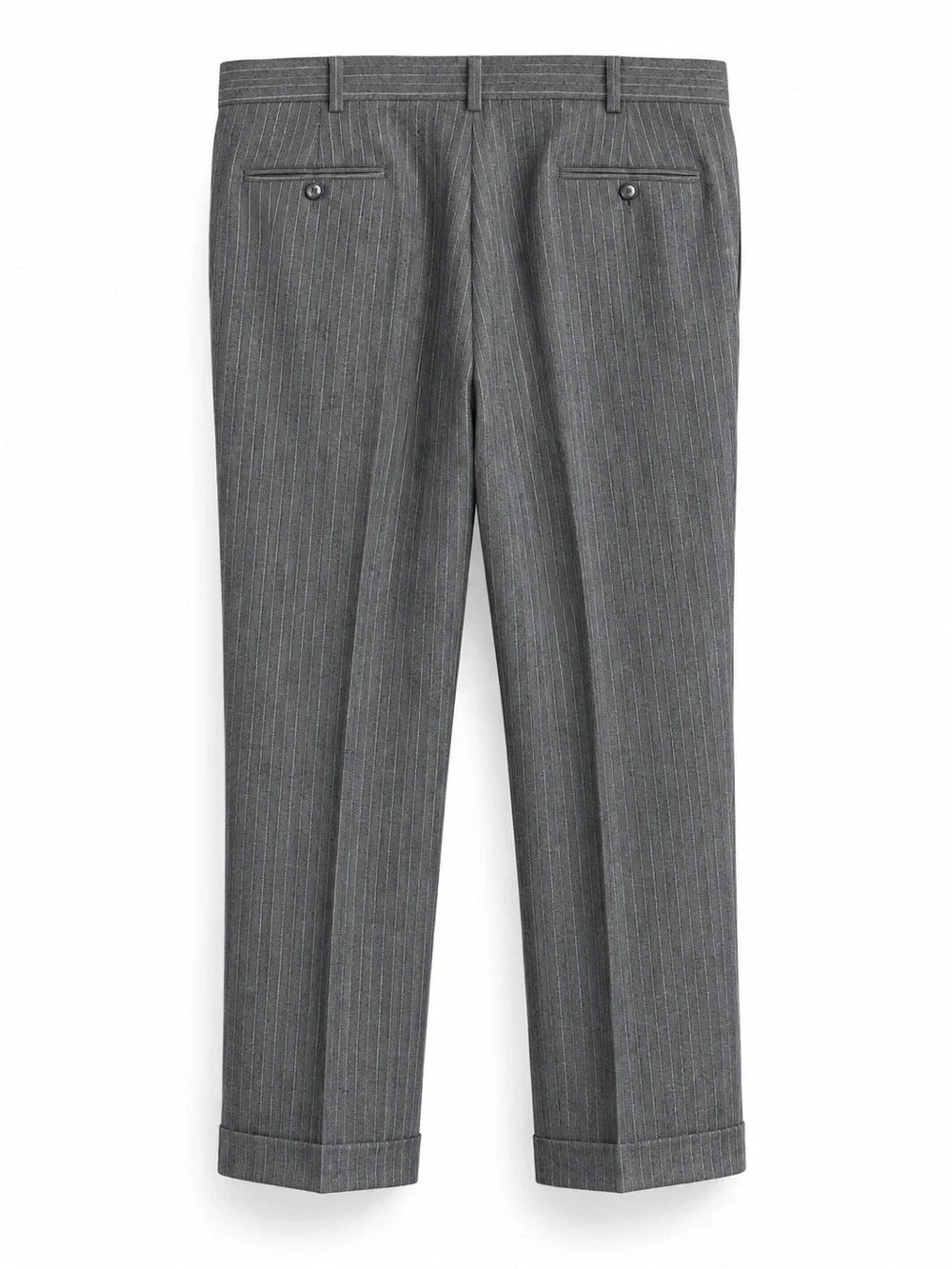 Ralph Lauren Mens 2 Pc Gray Pinstripe Wool Suit 42R 38W Pleated Cuffed Trousers
